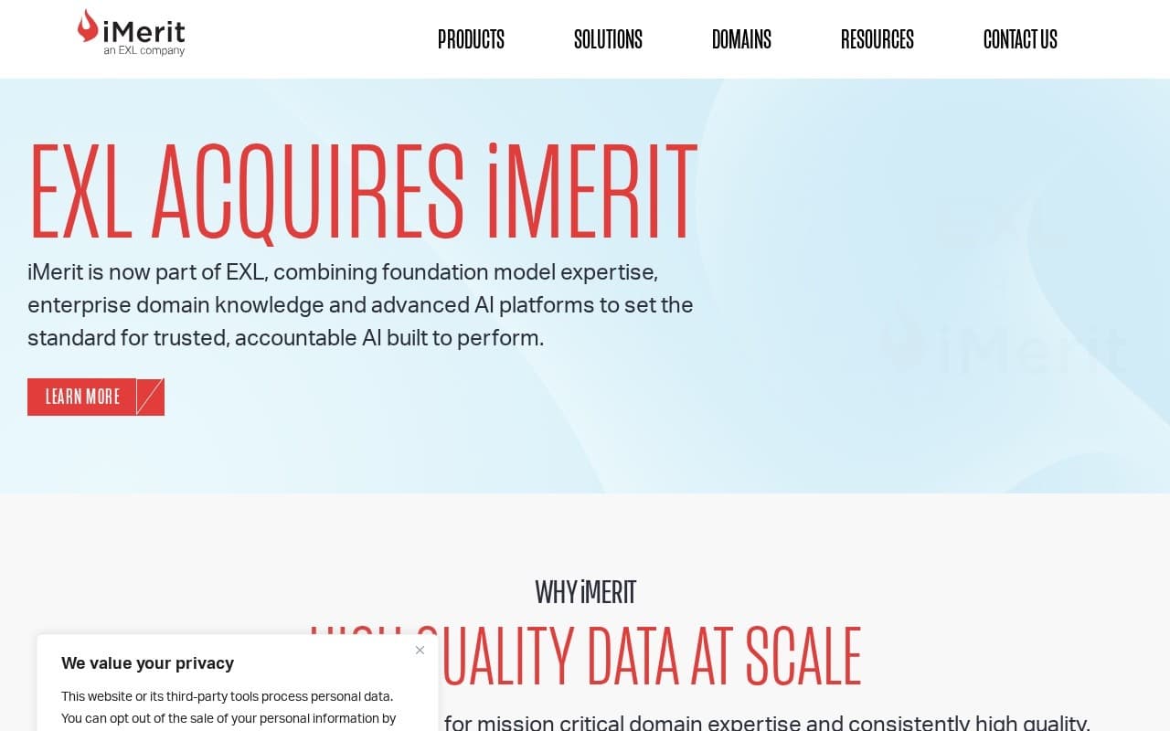 iMerit homepage screenshot