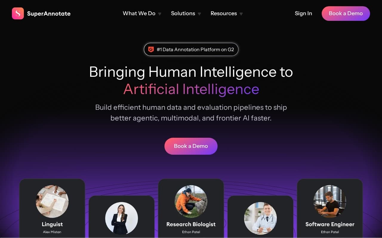 SuperAnnotate homepage screenshot